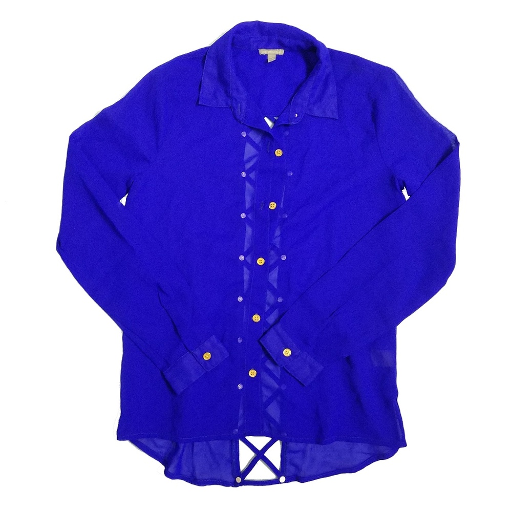 Charlotte Russe Royal Blue Button Up Top